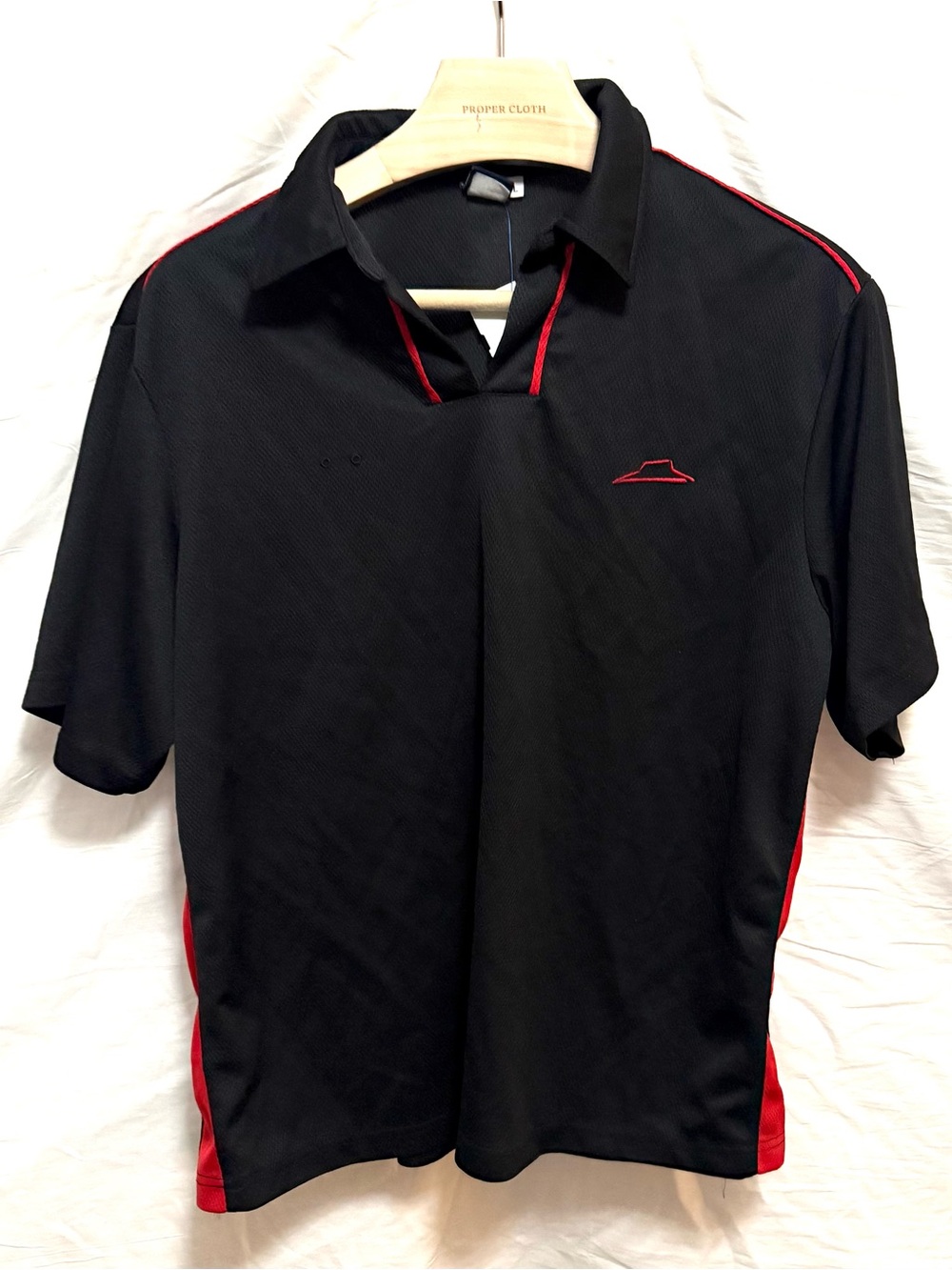 Pizza Hut Employee Polo Shirt Mens Large Black Short Sleeve Uniform